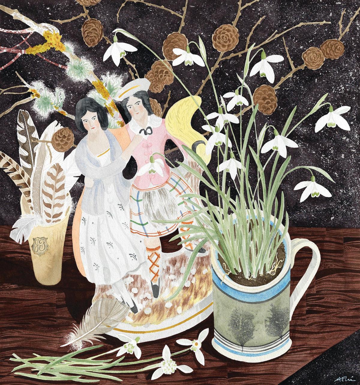 Highland Spring – watercolour by Angie Lewin