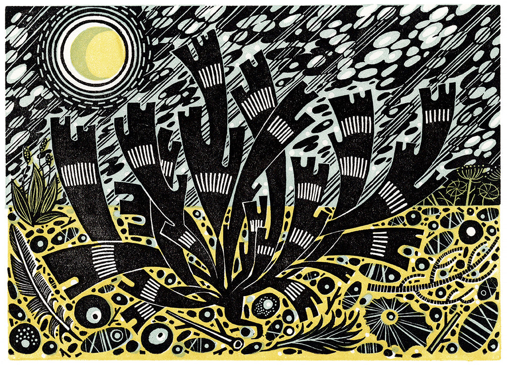 Saltmarsh Storm III - Angie Lewin - printmaker and painter