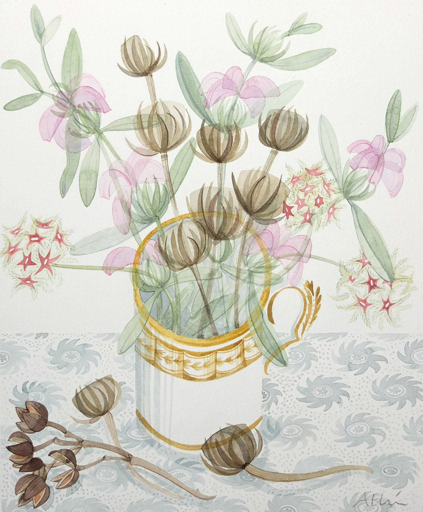 Alpujarran Seedheads with Phlomis - Angie Lewin - printmaker and painter