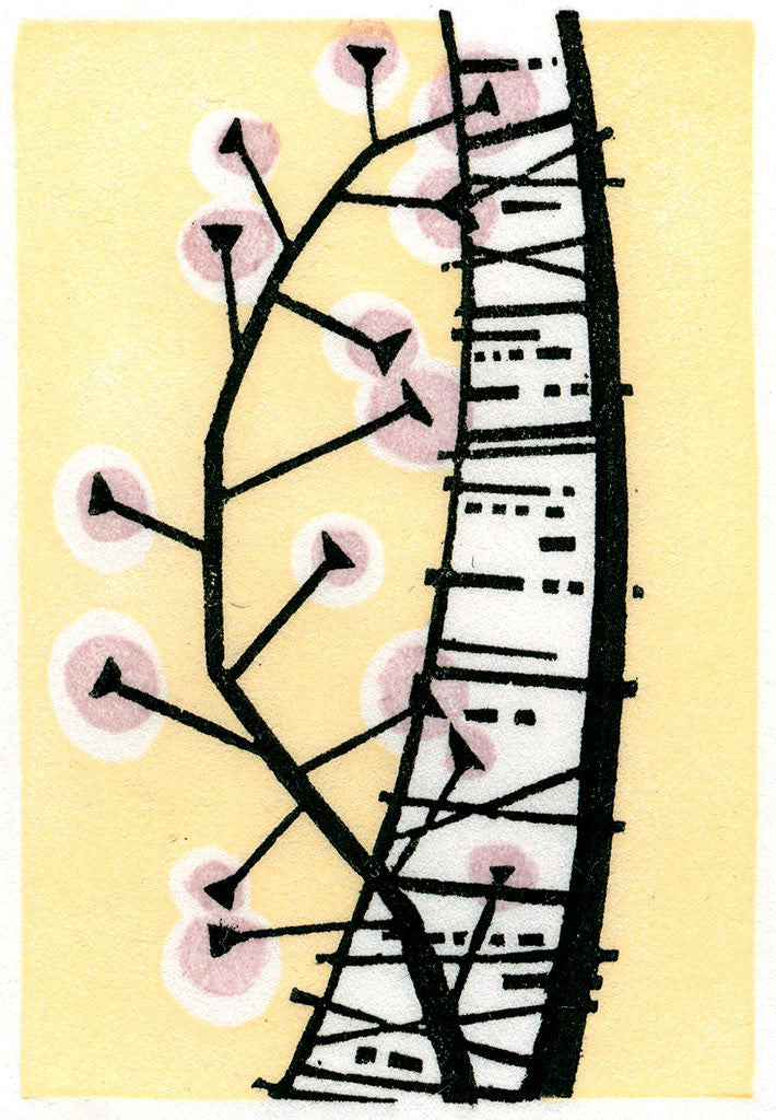 Birch, wood engraving by Angie Lewin