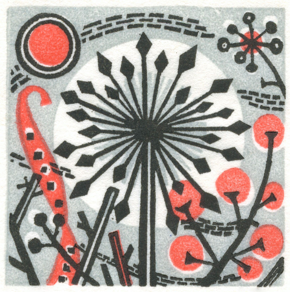 Ivy - Winter, wood engraving by Angie Lewin