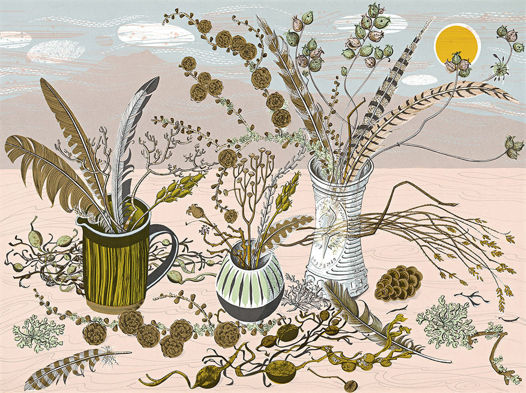 Larch, screenprint by Angie Lewin