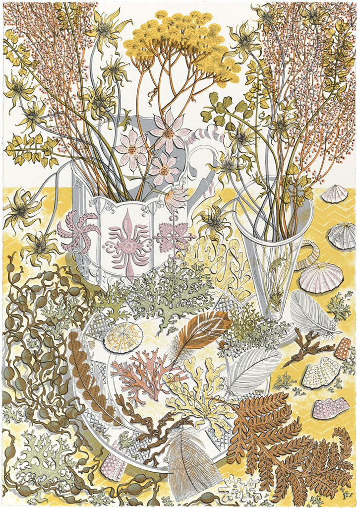 Nature Study, Late Summer, screenprint by Angie Lewin