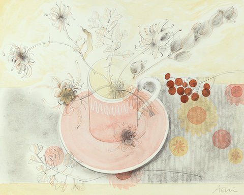 Pink Cup with Seedheads