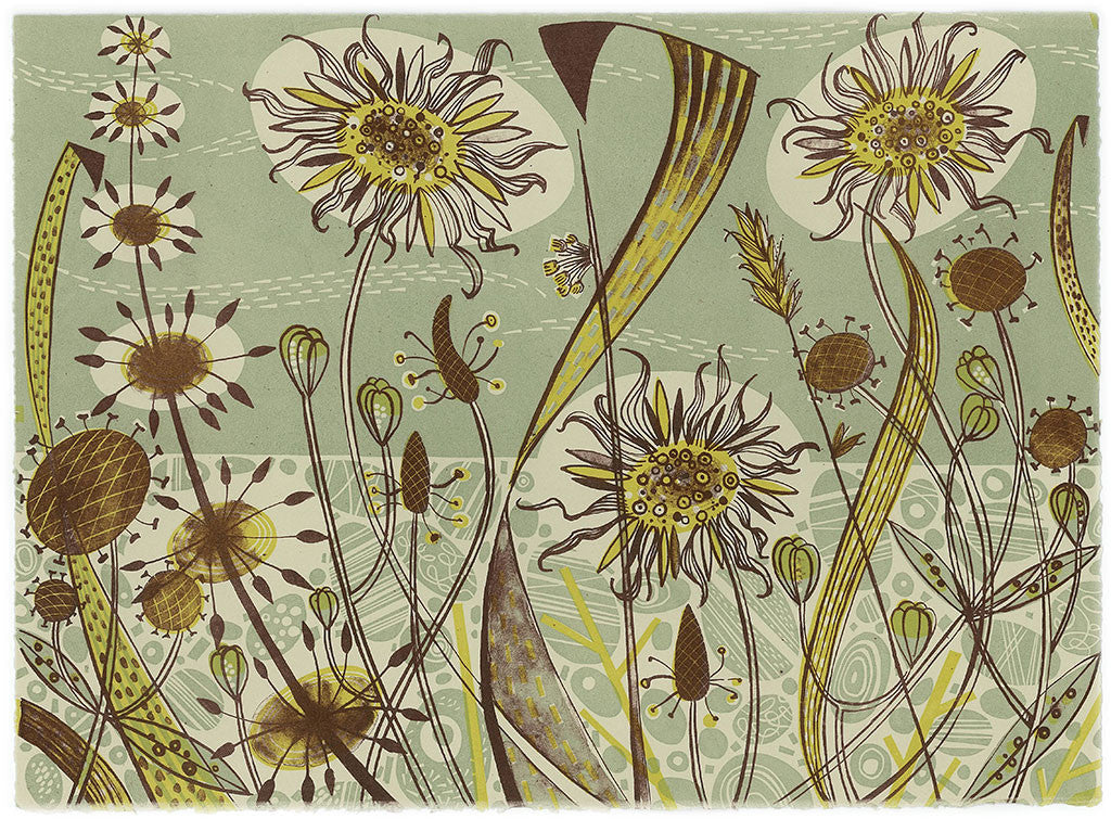 Polwick, linocut and lithograph by Angie Lewin