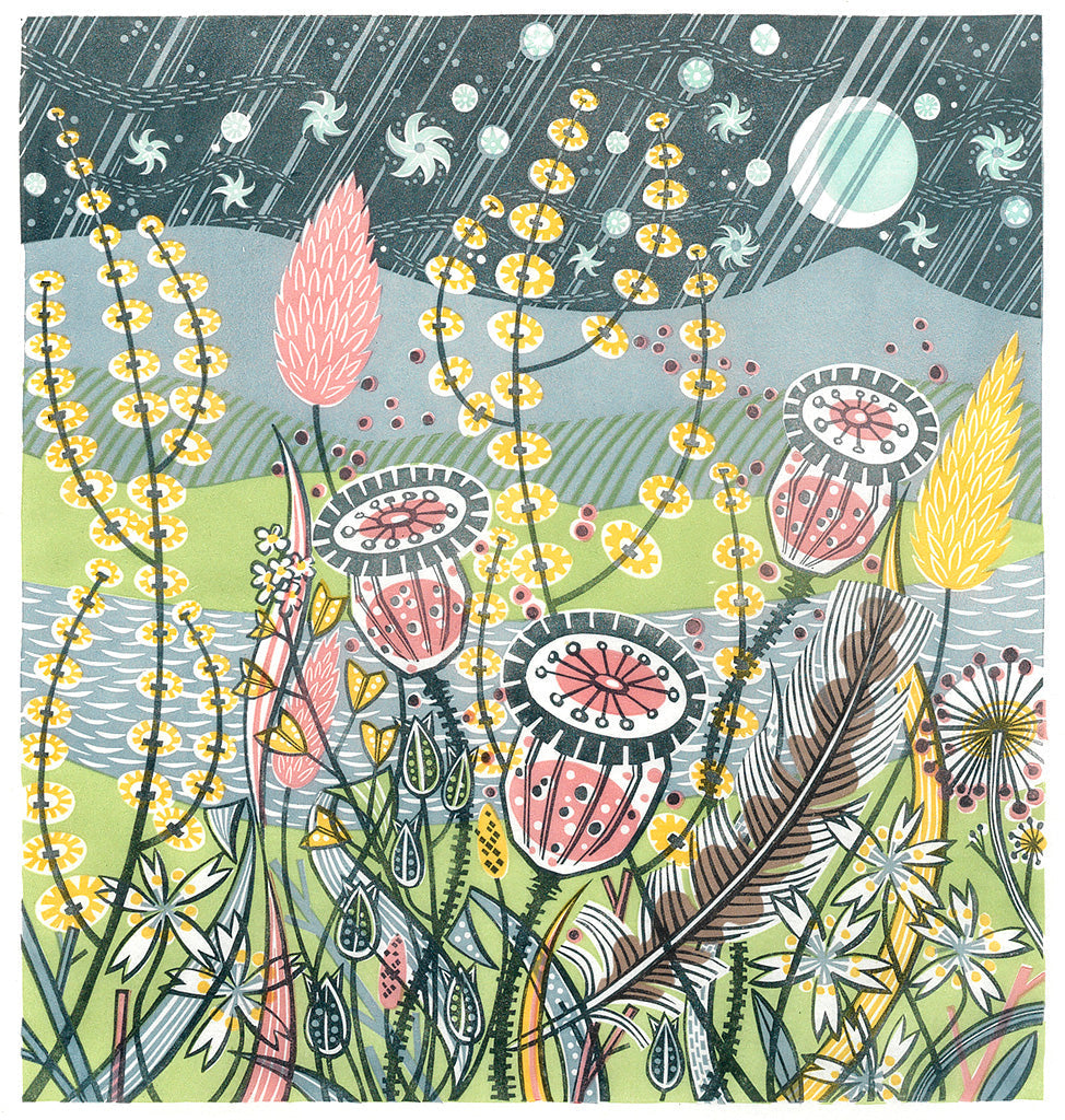 Season Songs, linocut by Angie Lewin