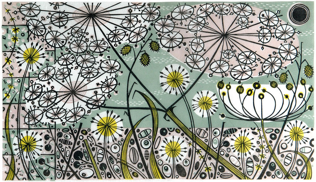 The Church, Salthouse, linocut by Angie Lewin