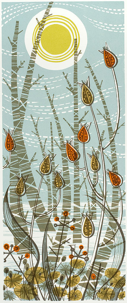 Winter Birches, screenprint by Angie Lewin