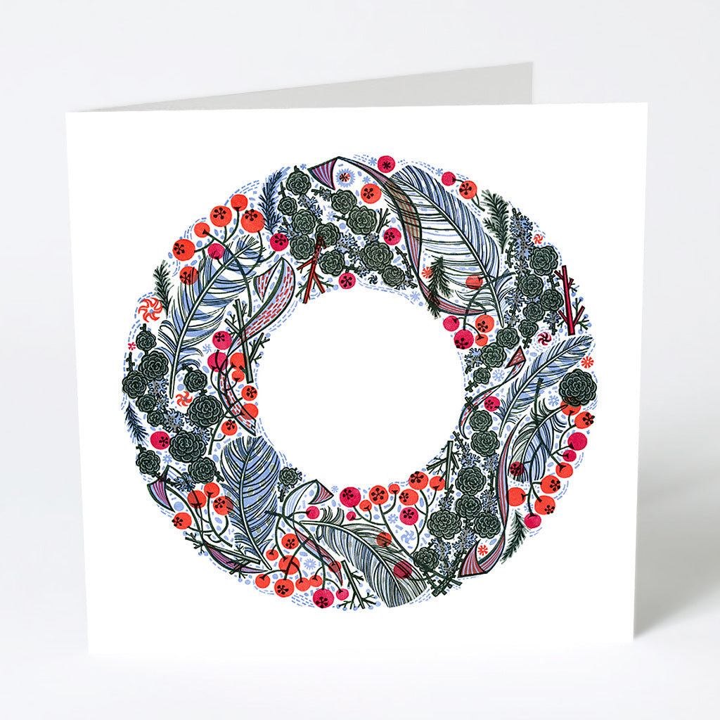 Larch and Berry Christmas Card - Angie Lewin - printmaker and painter