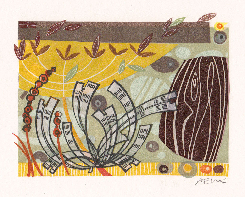 Autumn Shoreline - Angie Lewin - printmaker and painter