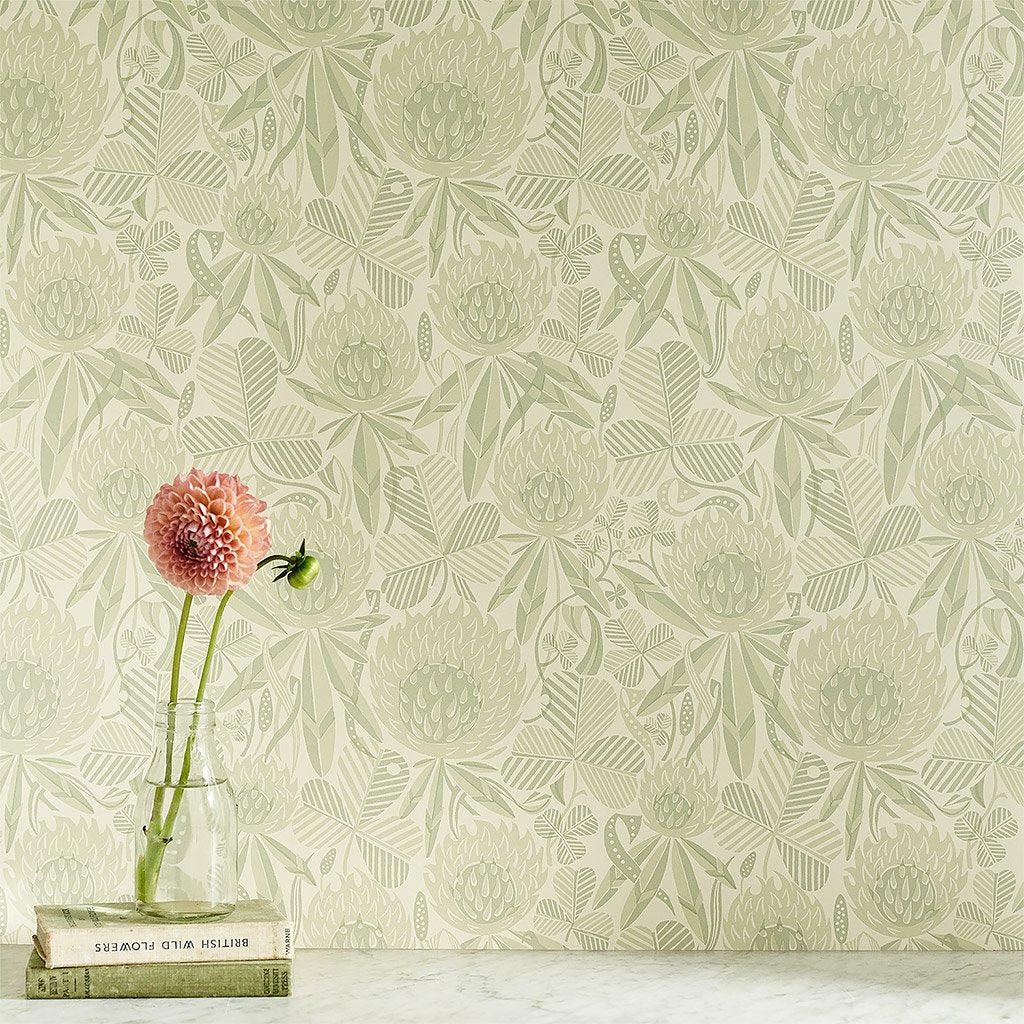 Clover wallpaper - Angie Lewin - printmaker and painter