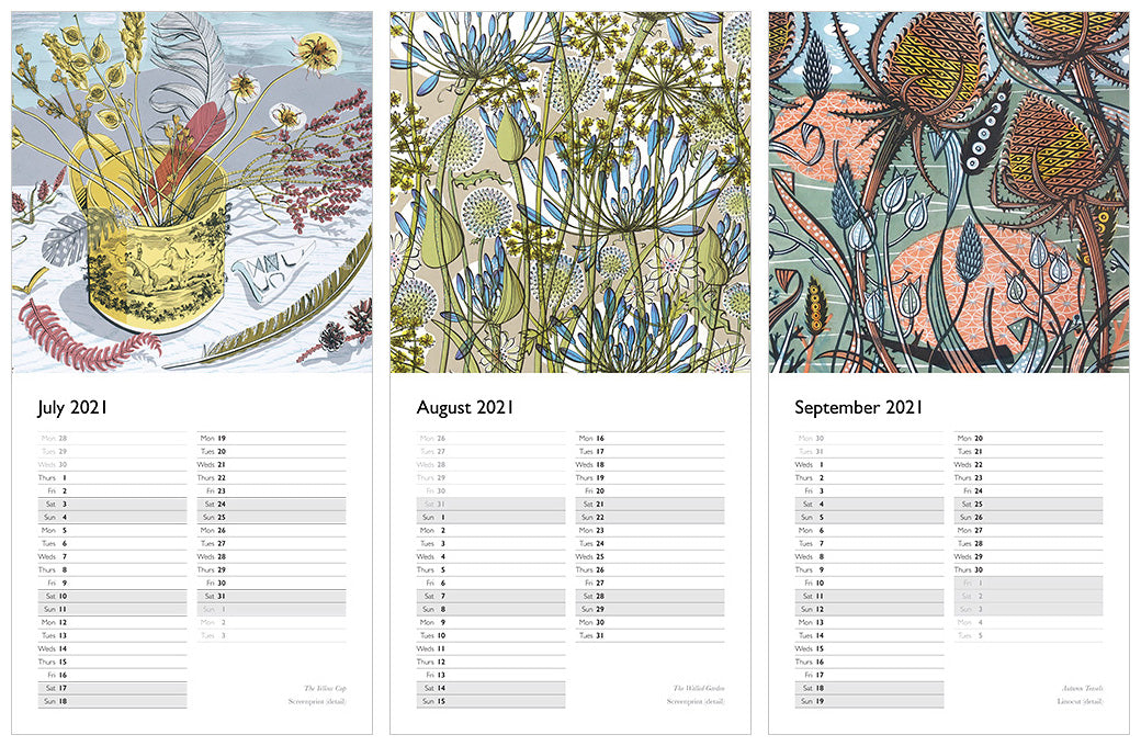 2021 Calendar - Angie Lewin - printmaker and painter
