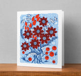 Frost Flowers Christmas Card - Angie Lewin - printmaker and painter
