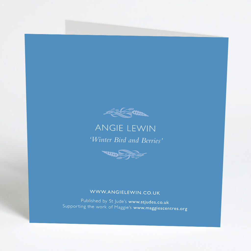 Winter Bird and Berries Christmas Card - Angie Lewin - printmaker and painter