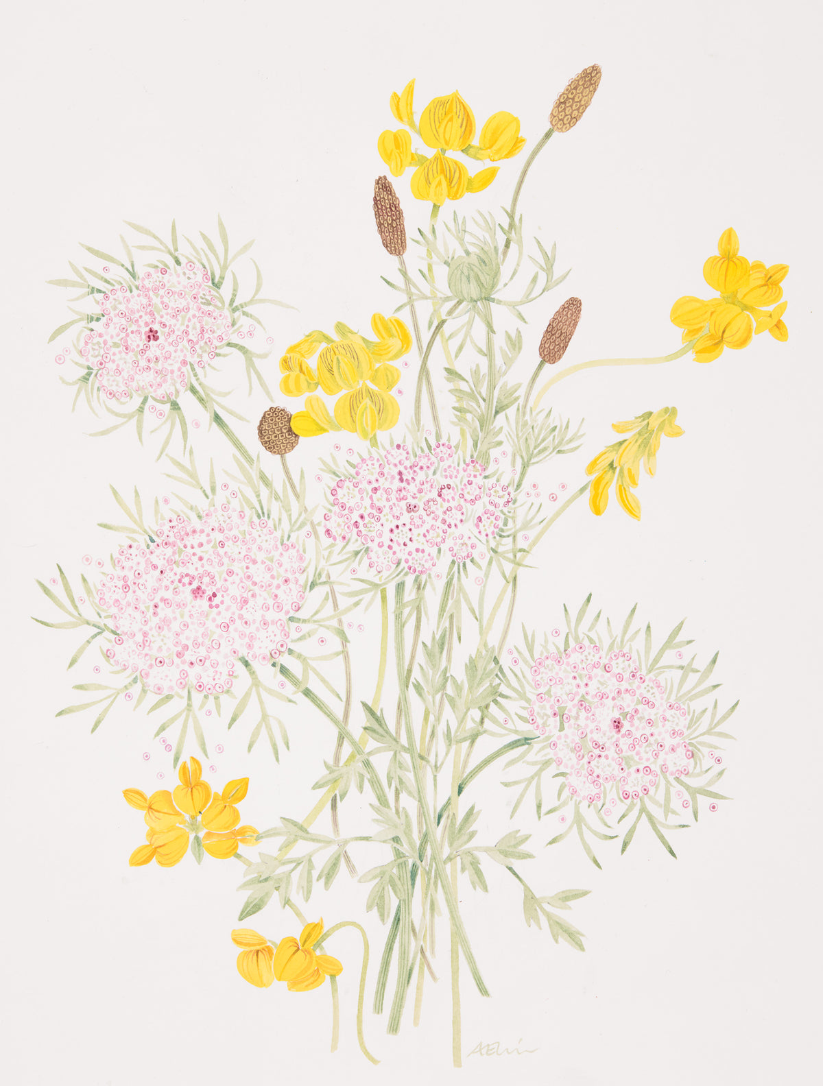 By the Track, Knockintorran – watercolour by Angie Lewin
