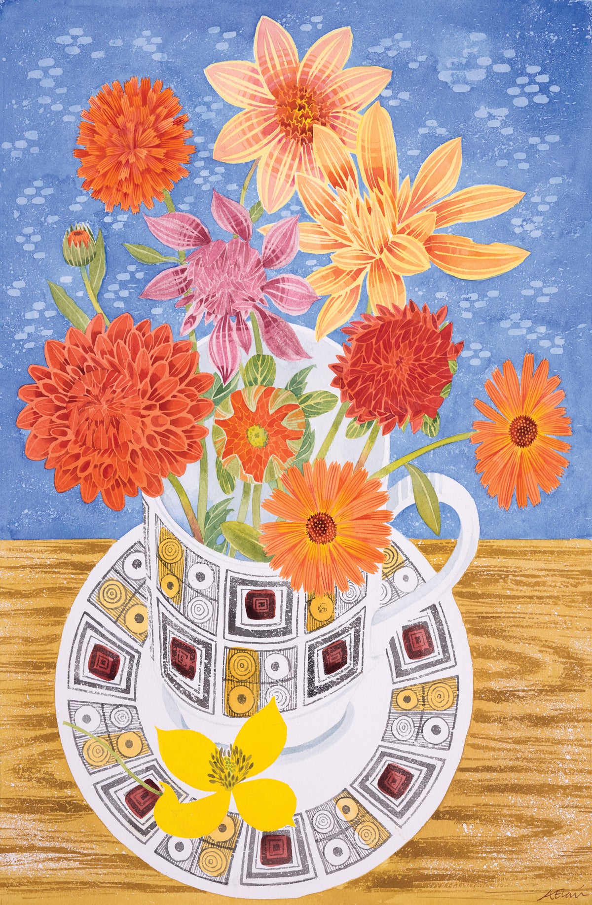 Moira’s Cup – watercolour by Angie Lewin