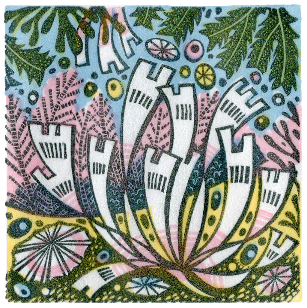 Rockpool II, wood engraving by Angie Lewin