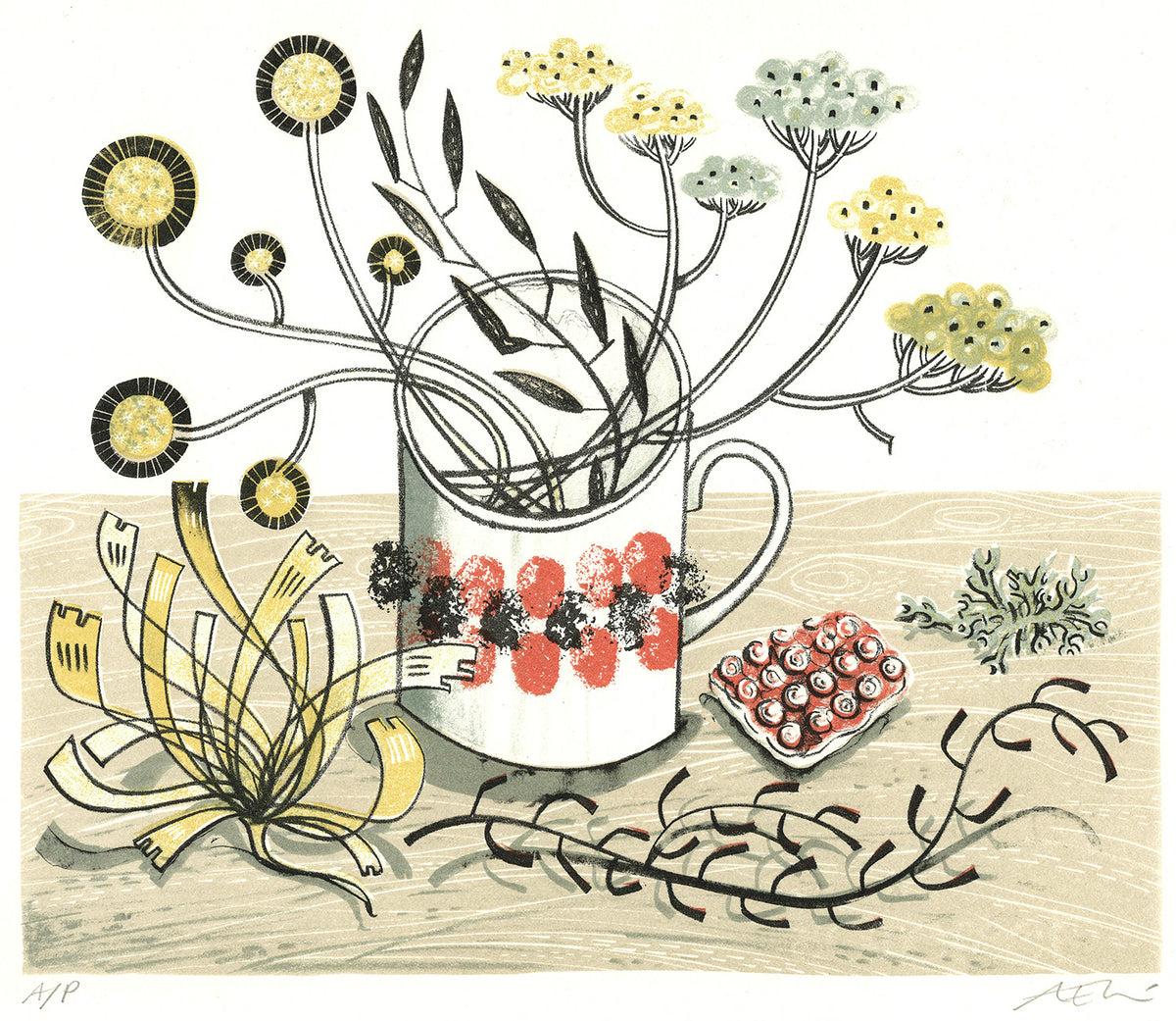 Shoreline Susie Cooper Cup - Angie Lewin - printmaker and painter