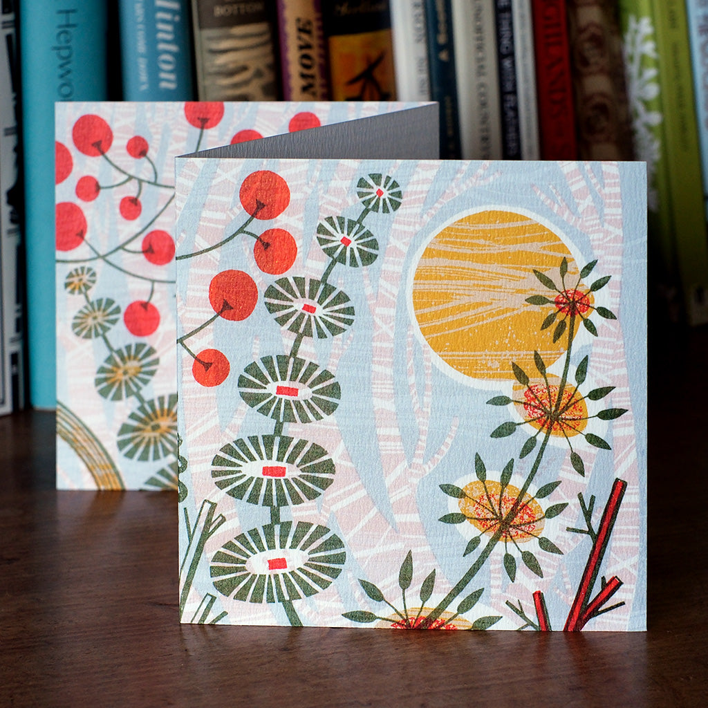 Spey Snow Christmas Card - Angie Lewin - printmaker and painter