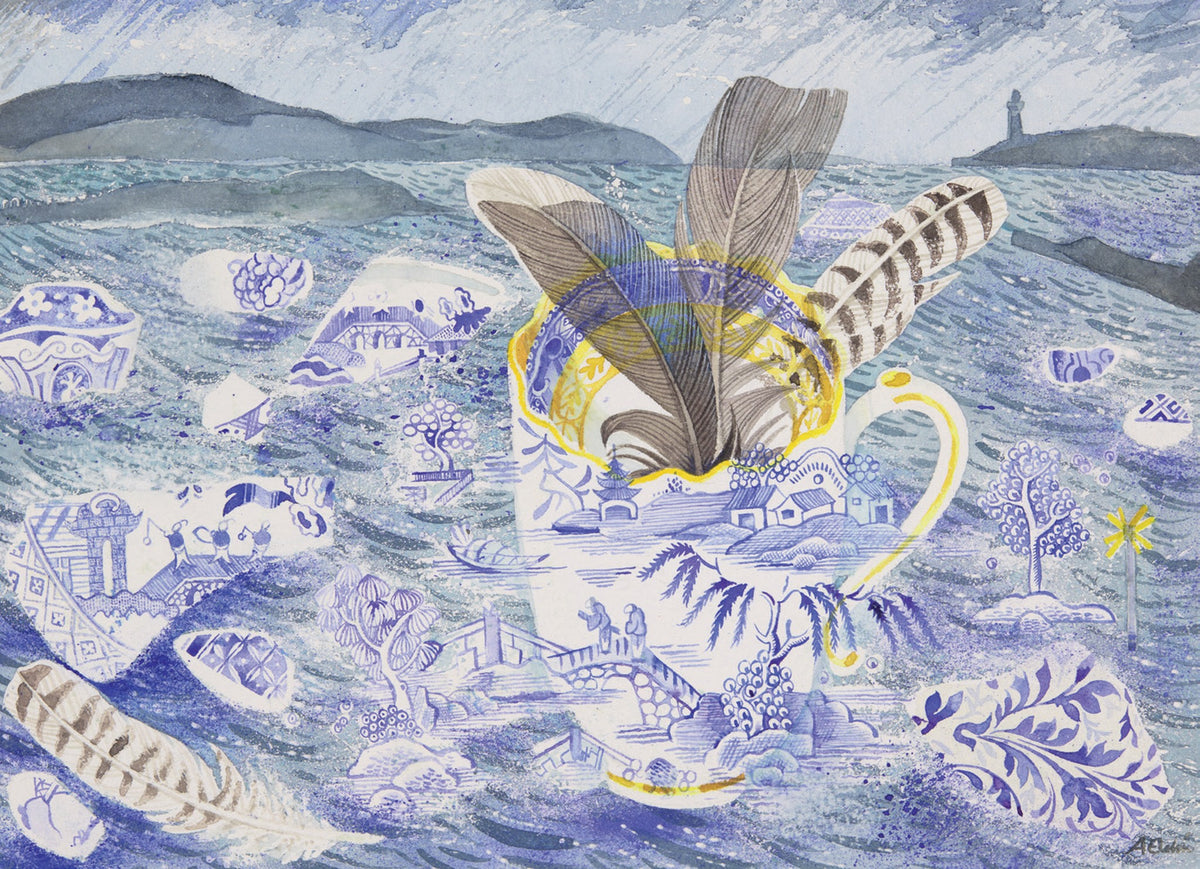 Stromness Blue – watercolour by Angie Lewin