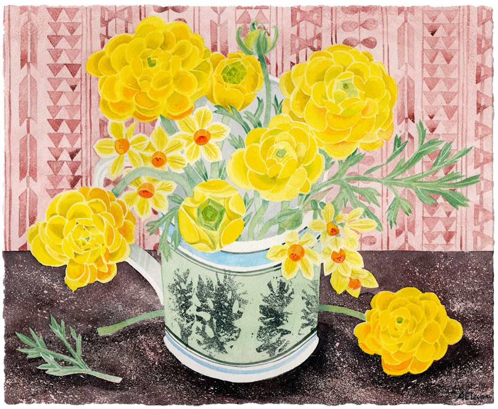 Terry's Mug with Spring Flowers - Angie Lewin - printmaker and painter