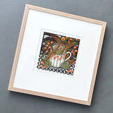 Fern Cup - framed - Angie Lewin - printmaker and painter