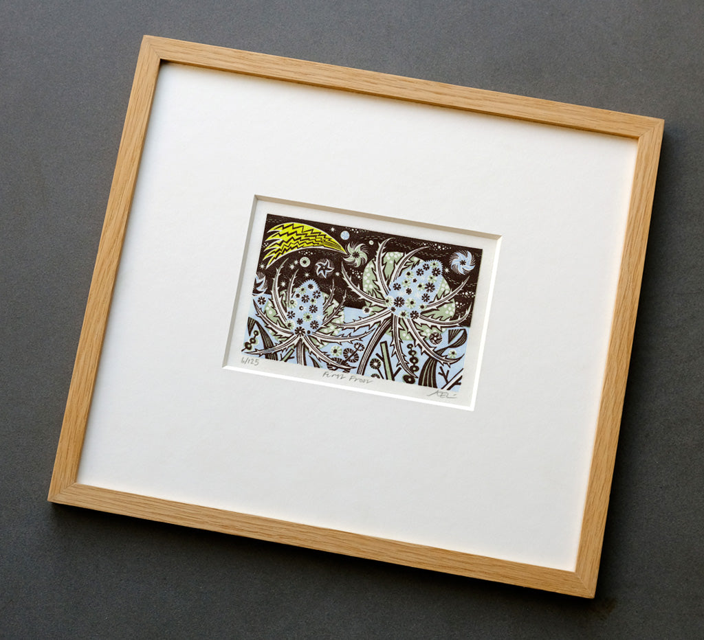 First Frost - framed - Angie Lewin - printmaker and painter