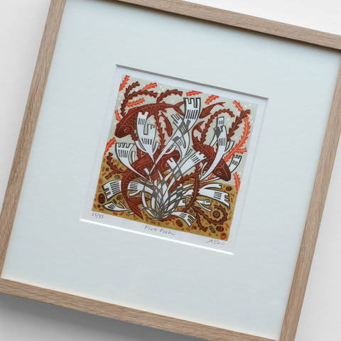 Five Fish - framed - 55/85