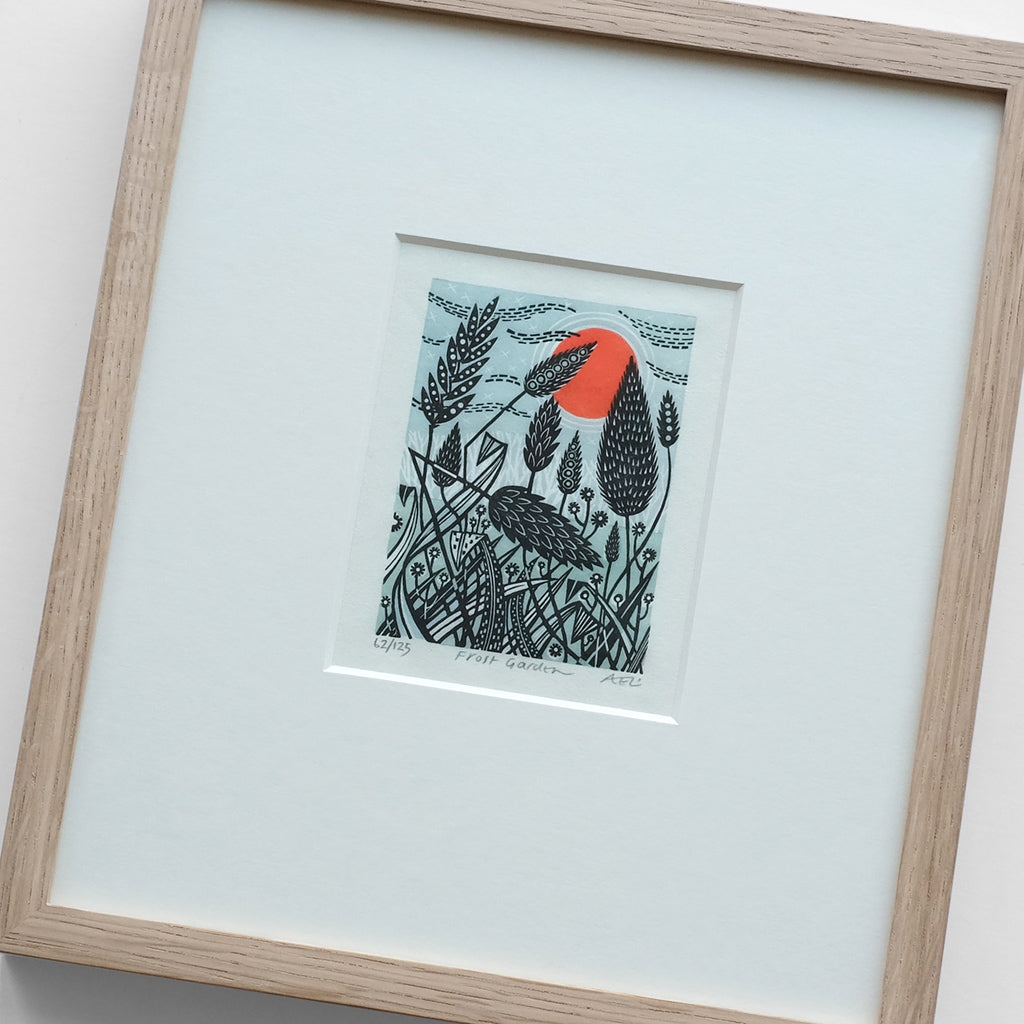 Frost Garden - framed - 62/125 - Angie Lewin - printmaker and painter