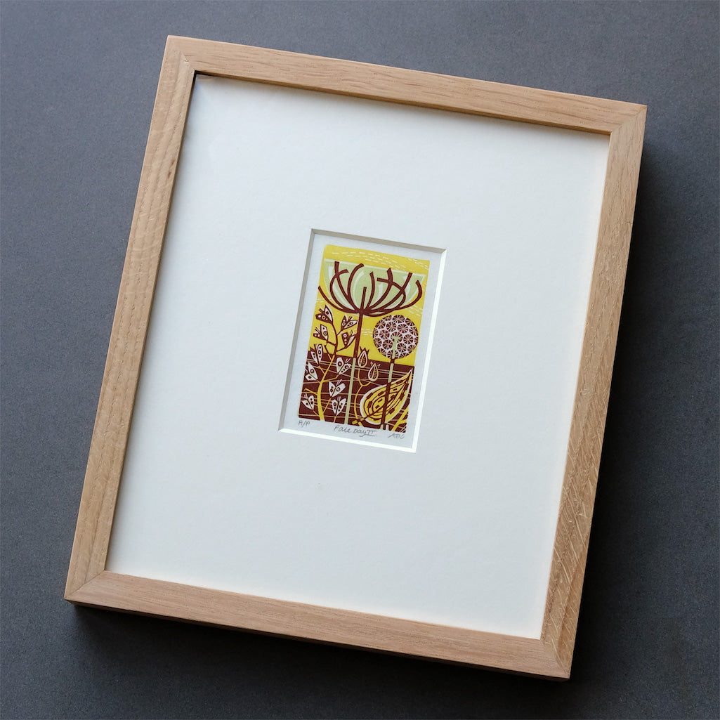 Pale Day II - framed - Angie Lewin - printmaker and painter