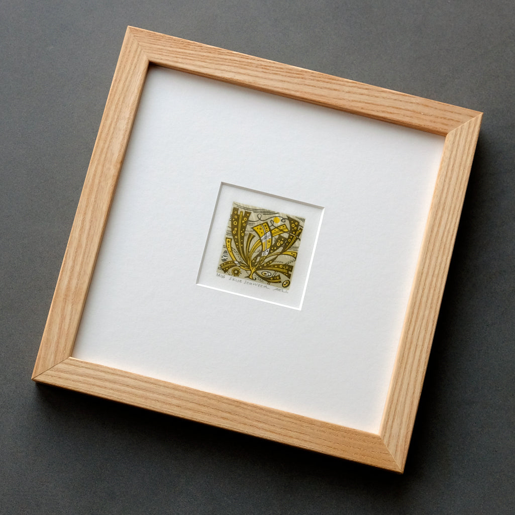 Skye Seaweed - framed - Angie Lewin - printmaker and painter