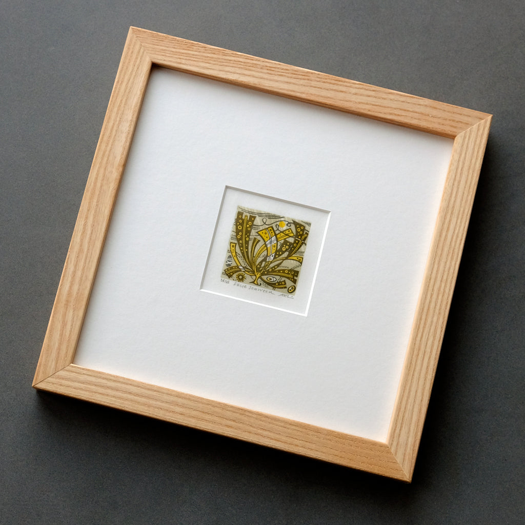 Skye Seaweed - framed - Angie Lewin - printmaker and painter