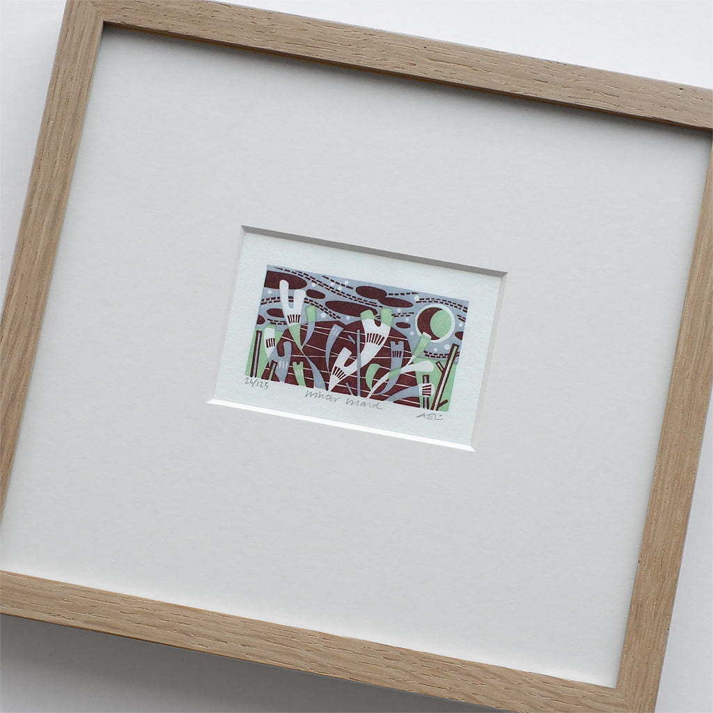 Winter Island - framed - 26/125 - Angie Lewin - printmaker and painter