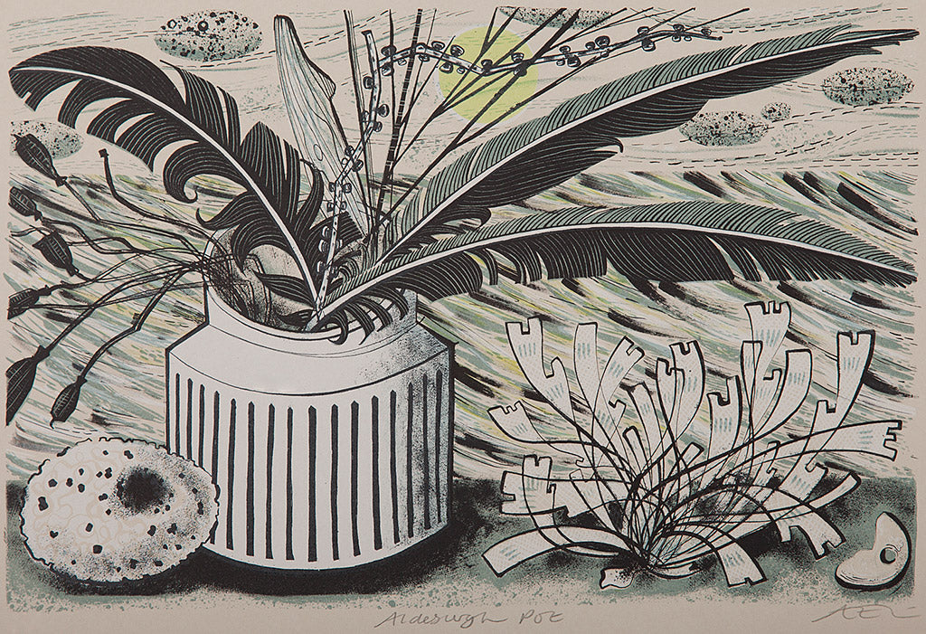 Aldeburgh Pot, lithograph by Angie Lewin