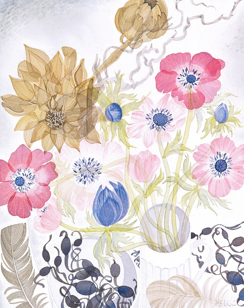 Anemones and Artichokes - Angie Lewin - printmaker and painter