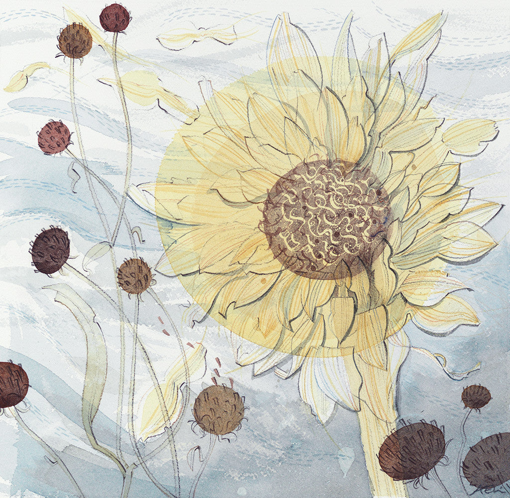 Artichoke, Dark Sky - Angie Lewin - printmaker and painter