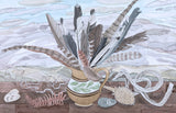 Ben Rinnes Jug with Feathers - Angie Lewin - printmaker and painter