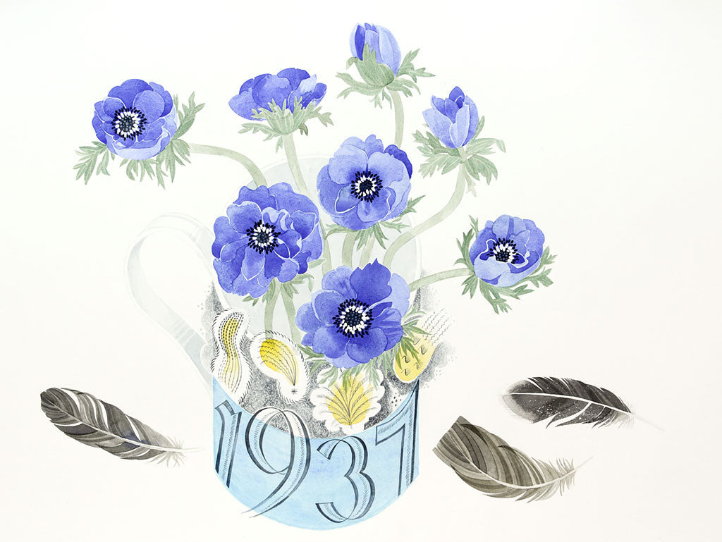 Coronation Mug with Anemones - Angie Lewin - printmaker and painter