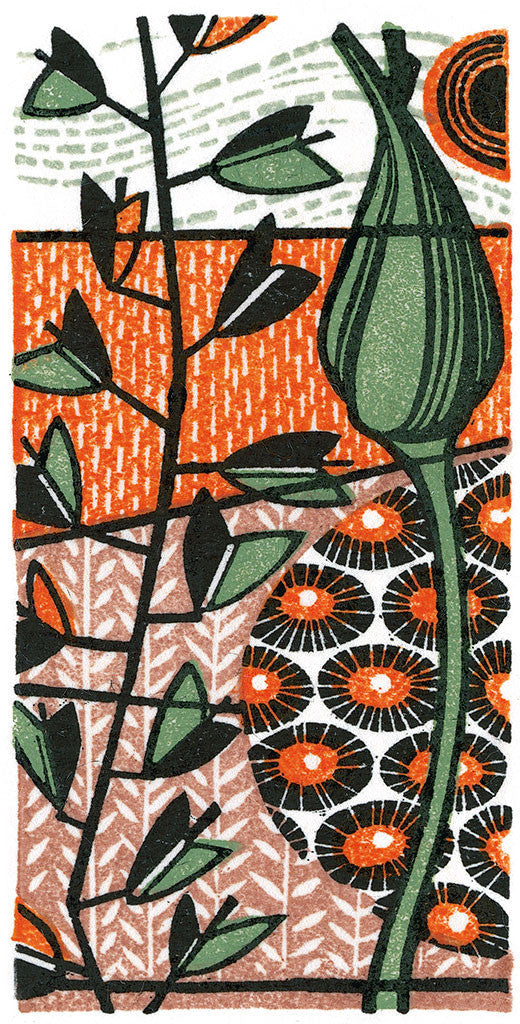 Dandelion II, wood engraving by Angie Lewin