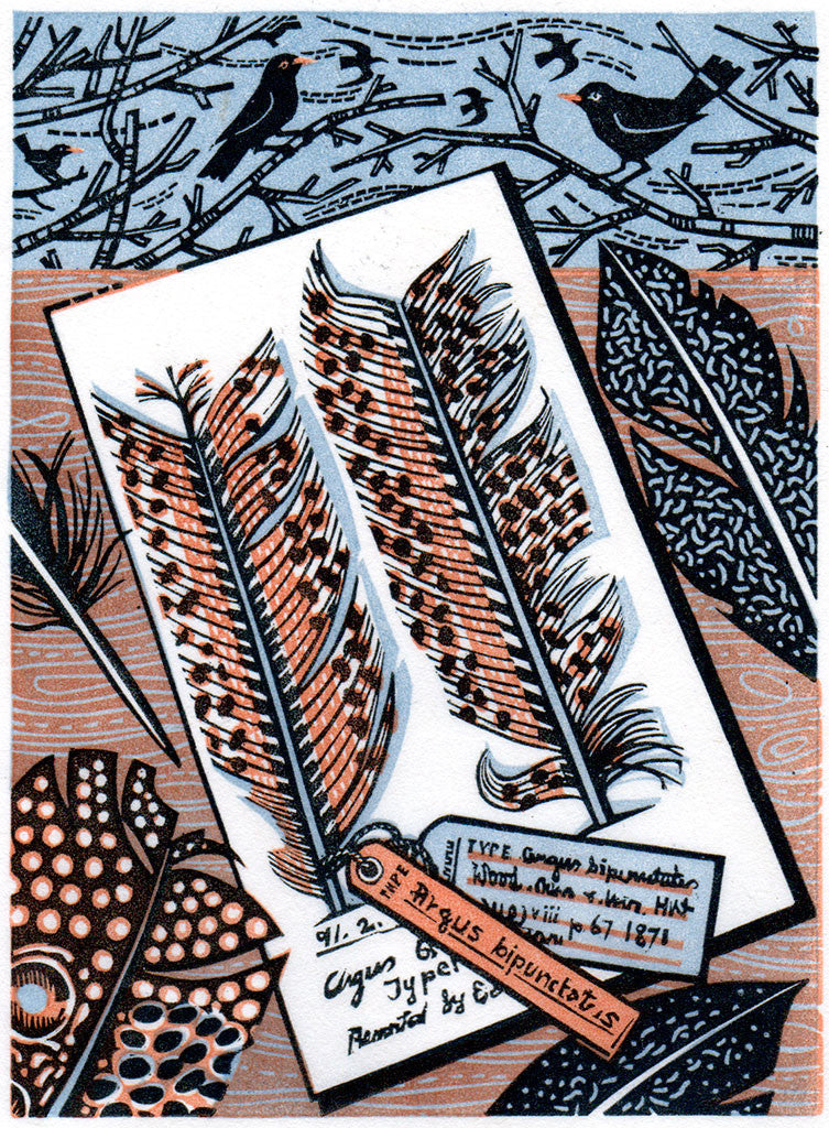 Drawing at the Museum, wood engraving by Angie Lewin