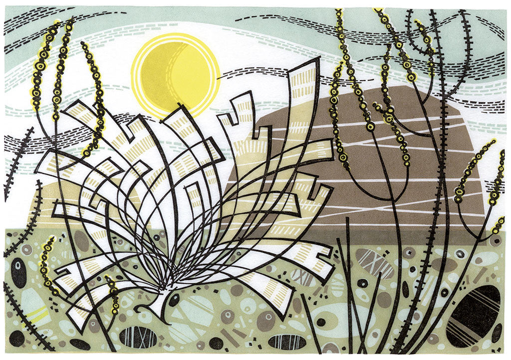 Harris, linocut by Angie Lewin