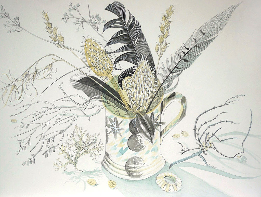Hearld Mug with Teasels - Angie Lewin - printmaker and painter