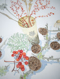 Lichen and Larch - Angie Lewin - printmaker and painter