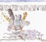 Lichens and Feathers, March Snow - Angie Lewin - printmaker and painter