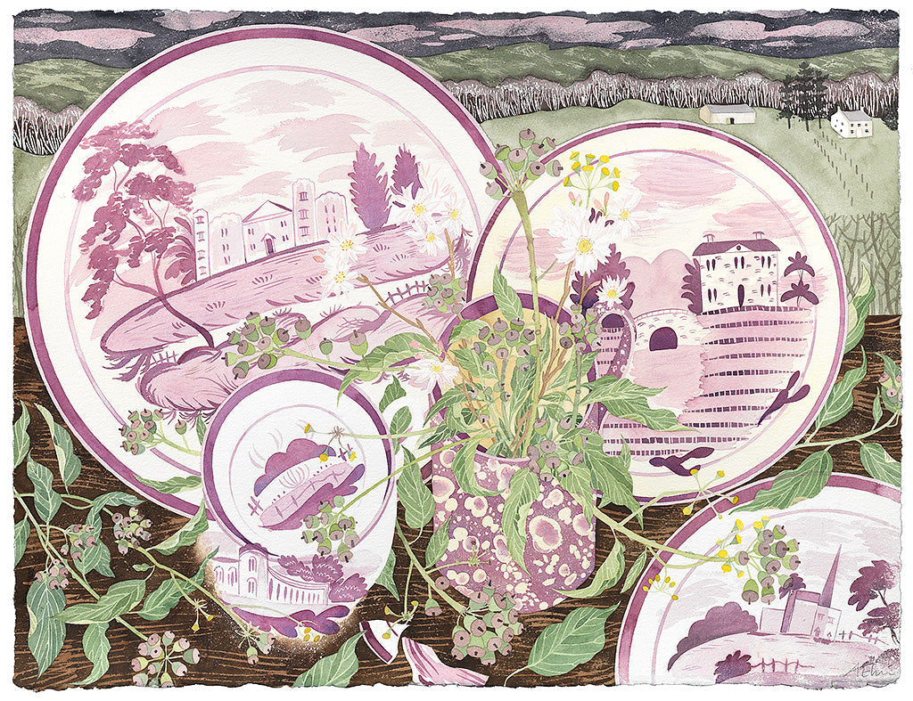 Lustreware and Ivy, Glenarder - Angie Lewin - printmaker and painter