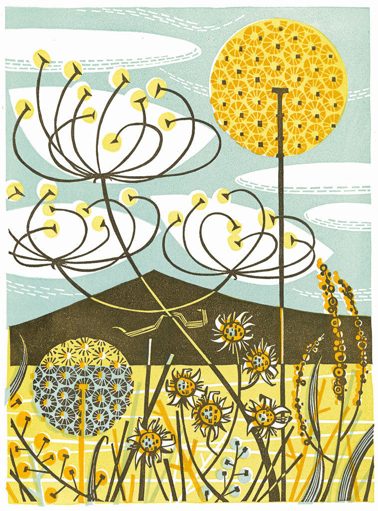 Scarista, linocut by Angie Lewin