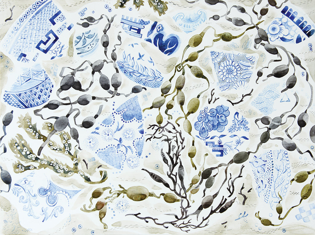 Shoreline China - Angie Lewin - printmaker and painter