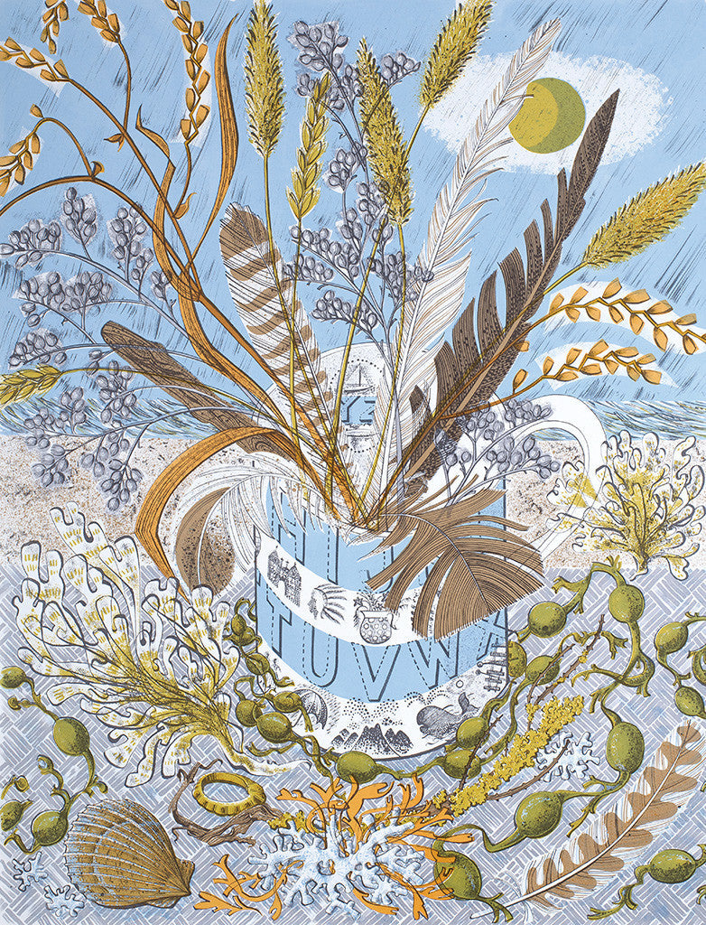 Shoreline, screenprint by Angie Lewin