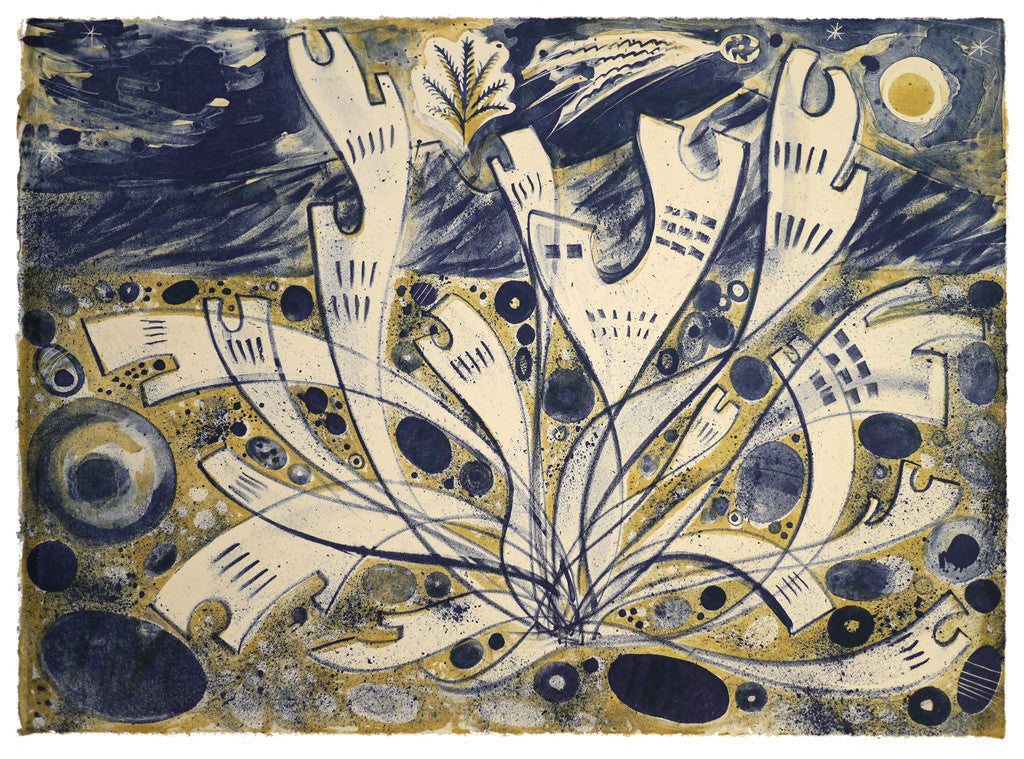 Skye Beach, lithograph by Angie Lewin