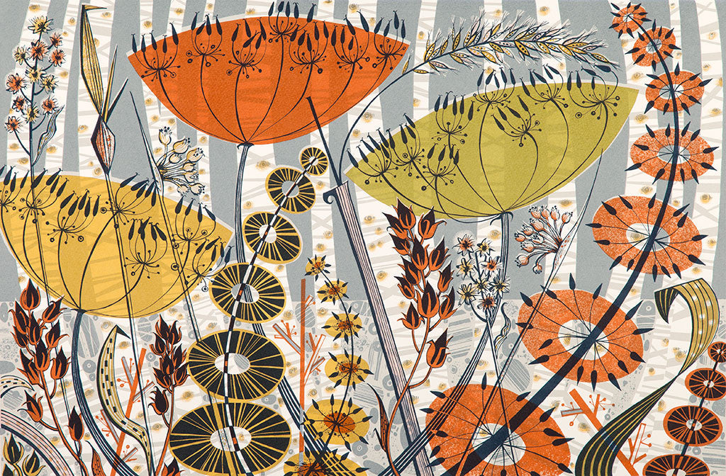 Spey Birches, screenprint by Angie Lewin